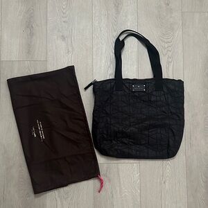 KATE SPADE quilted purse black bag with straps tote